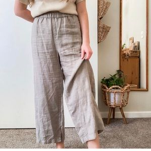 cynthia rowley 100% linen trousers